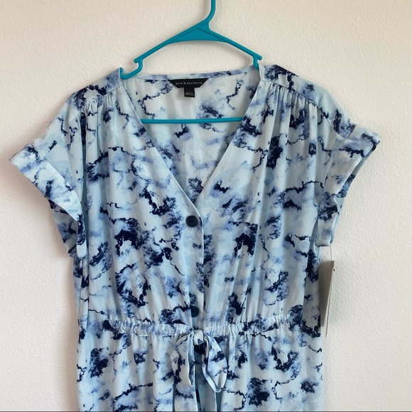 NWT Rock & Republic Dress L Blue White Tie Die - Picture 2 of 11